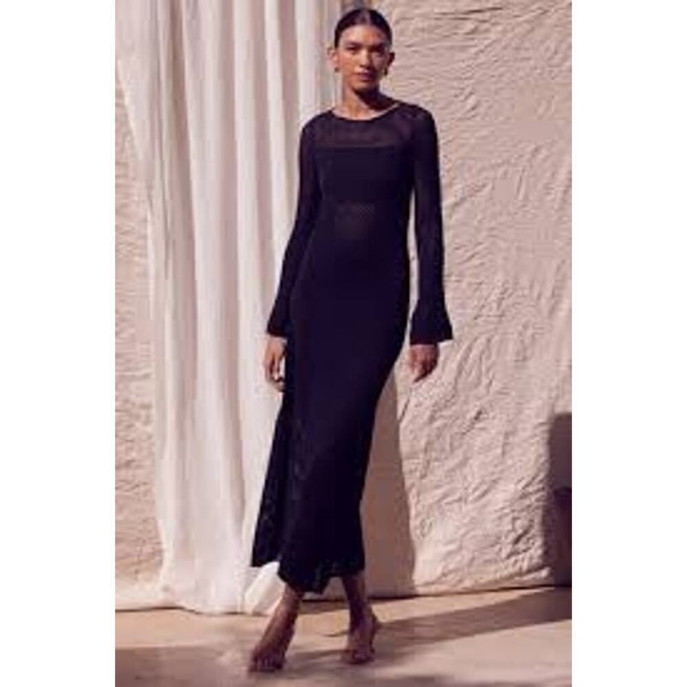 Misa Los Angeles Black Long Sleeve Maxi Dress